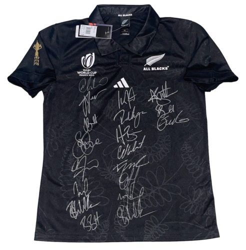 ALL BLACKS サイン入り ラガーシャツ New Zealand All Blacks Squad Signed 2023 RWC Shirt - Signed