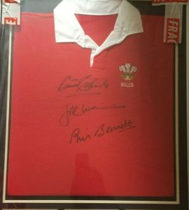 Bennett, Edwards and JPR Signed Welsh Shirt