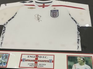 David Beckham Autographed England Shirt