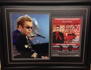 Elton John Autographed Red Piano Flyer