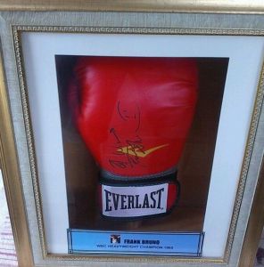 Frank Bruno Signed Boxing Glove Display