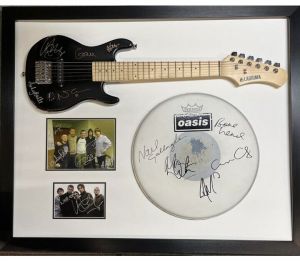 Oasis Signed Mini Guitar