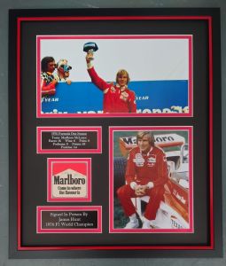 James Hunt Signed Beer Mat 
