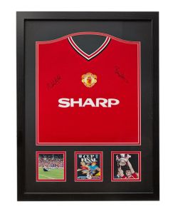 Bryan Robson and Norman Whiteside Signed Manchester United Shirt