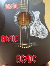 Ac Dc Signed Acoustic Guitar - Signed Memorabilia 4U