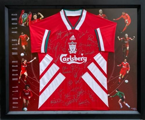 New Liverpool Legends Football Shirt Signed By 6 In A Frame Presentation 