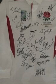  England World Cup 2003 Rugby Squad Signed Shirt