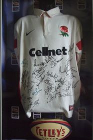  England Rugby 2000 Squad Signed Rugby Shirt