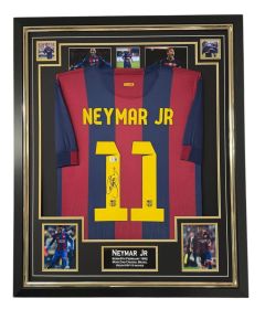 Neymar Jr Signed Barcelona Shirt Framing Style 2